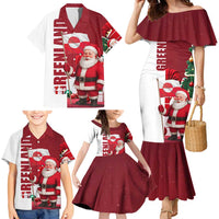 Greenland Santa Christmas Family Matching Mermaid Dress and Hawaiian Shirt Nordic Holiday Pride Design - Wonder Print Shop