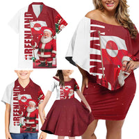 Greenland Santa Christmas Family Matching Off Shoulder Short Dress and Hawaiian Shirt Nordic Holiday Pride Design - Wonder Print Shop