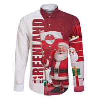 Greenland Santa Christmas Family Matching Off Shoulder Short Dress and Hawaiian Shirt Nordic Holiday Pride Design - Wonder Print Shop