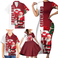 Greenland Santa Christmas Family Matching Short Sleeve Bodycon Dress and Hawaiian Shirt Nordic Holiday Pride Design - Wonder Print Shop