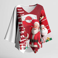Greenland Santa Christmas Kimono Sleeve Blouse Nordic Holiday Pride Design - Wonder Print Shop