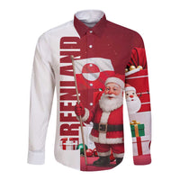 Greenland Santa Christmas Long Sleeve Button Shirt Nordic Holiday Pride Design - Wonder Print Shop