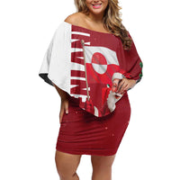 Greenland Santa Christmas Off Shoulder Short Dress Nordic Holiday Pride Design - Wonder Print Shop