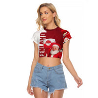 Greenland Santa Christmas Raglan Cropped T Shirt Nordic Holiday Pride Design - Wonder Print Shop