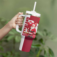 Greenland Santa Christmas Tumbler With Handle Nordic Holiday Pride Design - Wonder Print Shop
