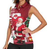 Greenland Santa Christmas Women Sleeveless Polo Shirt Nordic Holiday Pride Design - Wonder Print Shop