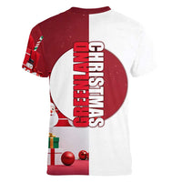 Greenland Santa Christmas Women V-Neck T-Shirt Nordic Holiday Pride Design - Wonder Print Shop