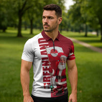 Greenland Santa Christmas Zipper Polo Shirt Nordic Holiday Pride Design - Wonder Print Shop