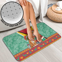 Guyana Christmas Santa Leopard Bathroom Set with Green Red Yellow Gift and Map - Wonder Print Shop