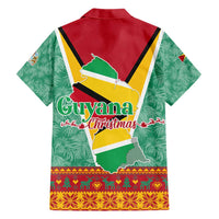 Guyana Christmas Santa Leopard Hawaiian Shirt with Green Red Yellow Gift and Map - Wonder Print Shop