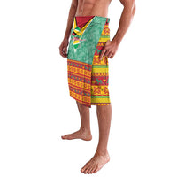 Guyana Christmas Santa Leopard Lavalava with Green Red Yellow Gift and Map - Wonder Print Shop
