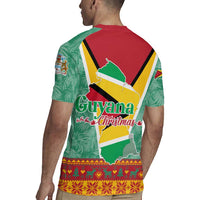 Guyana Christmas Santa Leopard Rugby Jersey with Green Red Yellow Gift and Map - Wonder Print Shop