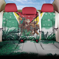 Guyana Flag Back Car Seat Cover Christmas Santa Jaguar and National Motto Green Yellow - Wonder Print Shop