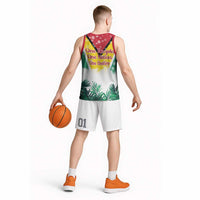 Guyana Flag Basketball Jersey Christmas Santa Jaguar and National Motto Green Yellow - Wonder Print Shop