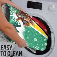 Guyana Flag Bathroom Set Christmas Santa Jaguar and National Motto Green Yellow - Wonder Print Shop