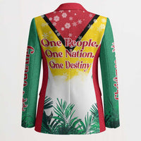 Guyana Flag Blazer Christmas Santa Jaguar and National Motto Green Yellow - Wonder Print Shop