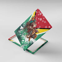 Guyana Flag Canvas Wall Art Christmas Santa Jaguar and National Motto Green Yellow - Wonder Print Shop