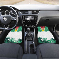 Guyana Flag Car Mats Christmas Santa Jaguar and National Motto Green Yellow - Wonder Print Shop