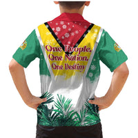 Guyana Flag Family Matching Mermaid Dress and Hawaiian Shirt Christmas Santa Jaguar and National Motto Green Yellow - Wonder Print Shop