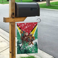 Guyana Flag Garden Flag Christmas Santa Jaguar and National Motto Green Yellow - Wonder Print Shop