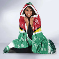 Guyana Flag Hooded Blanket Christmas Santa Jaguar and National Motto Green Yellow - Wonder Print Shop