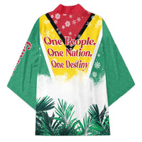 Guyana Flag Kimono Christmas Santa Jaguar and National Motto Green Yellow - Wonder Print Shop