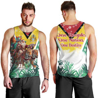 Guyana Flag Men Tank Top Christmas Santa Jaguar and National Motto Green Yellow - Wonder Print Shop