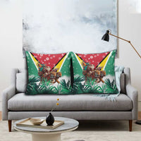 Guyana Flag Pillow Cover Christmas Santa Jaguar and National Motto Green Yellow - Wonder Print Shop