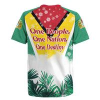 Guyana Flag Rugby Jersey Christmas Santa Jaguar and National Motto Green Yellow - Wonder Print Shop