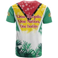 Guyana Flag T Shirt Christmas Santa Jaguar and National Motto Green Yellow - Wonder Print Shop