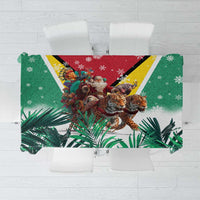 Guyana Flag Tablecloth Christmas Santa Jaguar and National Motto Green Yellow - Wonder Print Shop
