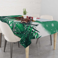 Guyana Flag Tablecloth Christmas Santa Jaguar and National Motto Green Yellow - Wonder Print Shop