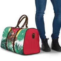 Guyana Flag Travel Bag Christmas Santa Jaguar and National Motto Green Yellow - Wonder Print Shop