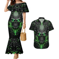 I May Not Be Perfect But At Least I'm Not You Skull Couples Matching Mermaid Dress and Hawaiian Shirt - Wonder Print Shop