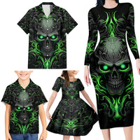 I May Not Be Perfect But At Least I'm Not You Skull Family Matching Long Sleeve Bodycon Dress and Hawaiian Shirt - Wonder Print Shop