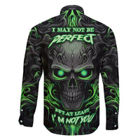 I May Not Be Perfect But At Least I'm Not You Skull Family Matching Long Sleeve Bodycon Dress and Hawaiian Shirt - Wonder Print Shop