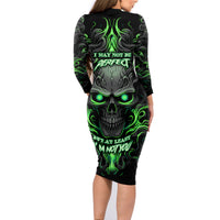 I May Not Be Perfect But At Least I'm Not You Skull Family Matching Long Sleeve Bodycon Dress and Hawaiian Shirt - Wonder Print Shop