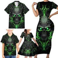 I May Not Be Perfect But At Least I'm Not You Skull Family Matching Short Sleeve Bodycon Dress and Hawaiian Shirt - Wonder Print Shop