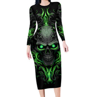 I May Not Be Perfect But At Least I'm Not You Skull Long Sleeve Bodycon Dress - Wonder Print Shop