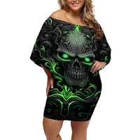 I May Not Be Perfect But At Least I'm Not You Skull Off Shoulder Short Dress - Wonder Print Shop