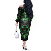 I May Not Be Perfect But At Least I'm Not You Skull Off The Shoulder Long Sleeve Dress - Wonder Print Shop