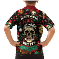 Skull Christmas Family Matching Mermaid Dress and Hawaiian Shirt When You're Dead Inside But It's Christmas - Wonder Print Shop