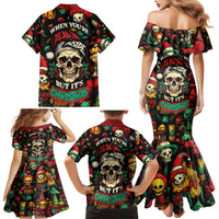 Skull Christmas Family Matching Mermaid Dress and Hawaiian Shirt When You're Dead Inside But It's Christmas - Wonder Print Shop
