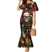 Skull Christmas Family Matching Mermaid Dress and Hawaiian Shirt When You're Dead Inside But It's Christmas - Wonder Print Shop