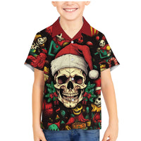 Skull Christmas Family Matching Mermaid Dress and Hawaiian Shirt When You're Dead Inside But It's Christmas - Wonder Print Shop