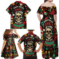Skull Christmas Family Matching Off Shoulder Maxi Dress and Hawaiian Shirt When You're Dead Inside But It's Christmas - Wonder Print Shop