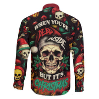 Skull Christmas Family Matching Off Shoulder Maxi Dress and Hawaiian Shirt When You're Dead Inside But It's Christmas - Wonder Print Shop