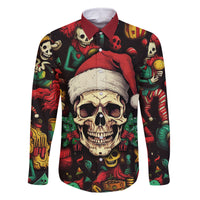 Skull Christmas Family Matching Off Shoulder Short Dress and Hawaiian Shirt When You're Dead Inside But It's Christmas - Wonder Print Shop