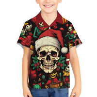 Skull Christmas Family Matching Tank Maxi Dress and Hawaiian Shirt When You're Dead Inside But It's Christmas - Wonder Print Shop