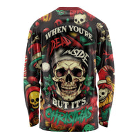 Skull Christmas Long Sleeve Shirt When You're Dead Inside But It's Christmas - Wonder Print Shop